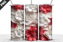 3D Flowers Tumbler Wrap | Sublimation Design | Tumble PNG Product Image 4