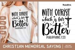 Christian Memorial Quote SVG | With Christ Product Image 1