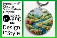 Lively 3D Landscape Round Design for Sublimation Product Image 1