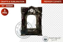 Autumn clipart Harvest of Haunts Halloween Gothic Frame PNG Product Image 1