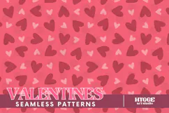 St Valentine's Day Hearts Cupid Love Seamless Pattern PNG Product Image 1