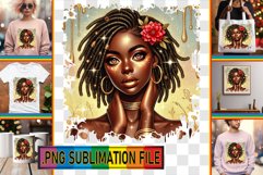 Cheerful TSHIRT Art Magic PNG, Afro Girl Product Image 1