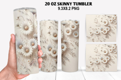 Flower Skinny Tumbler 20oz Wrap Design, Animal Tumbler Wrap Product Image 1