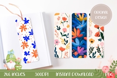 Cartoon Flowers Bookmark Designs, Abstract Bookmark PNG Product Image 1