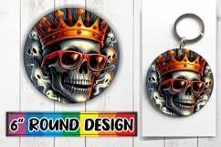 Radiant Sublimation Circle Ornaments PNG, Skull Product Image 1