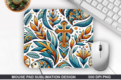 Flower Mouse Pad Sublimation, Easter Mouse Pad PNG Design Product Image 1