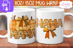 Mama mug wrap sublimation, Fall season mug template Product Image 1
