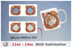 3D Hole in Brick Wall Photo Frame Pattern - 11oz-15oz Mug. Product Image 3