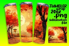 Autumn Tumbler Wrap Design | 20oz Watercolor Pattern Product Image 1