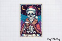 Funny Christmas Skeleton Tarot Cards Clipart PNG Product Image 1