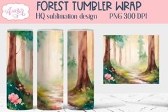 Watercolor Forest Tumbler Wrap Sublimation PNG BUNDLE Product Image 8