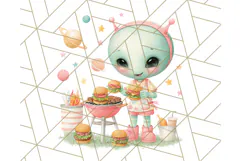 Alien Vacation Clipart PNG, Cute Summer Galaxy Art Clip Art Product Image 3