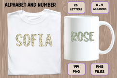 Cottage Floral Alphabet PNG Letters &amp; Numbers 300DPI Product Image 7