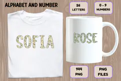 Cottage Floral Alphabet PNG Letters & Numbers 300DPI Product Image 7