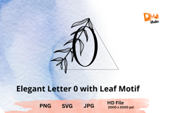 Monogram Elegant Letter with Leaf Motif - A to Z Nature-Insp Product Image 1