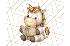 Magical Bookish Unicorn PNG Clipart Reading Books & Stories Product Image 3