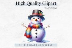 Festive Snowman Digital Clipart, Christmas PNG Product Image 1