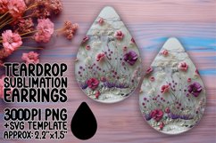 Sublimation Floral Elegance Teardrop Earrings Product Image 1