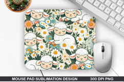 Lambs Mouse Pad Sublimation, Animals Mouse Pad PNG Design Product Image 1