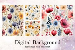 Flower Pattern Background Wallpaper Digital Paper_27 Product Image 1