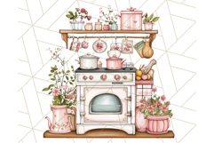 Cottagecore Kitchen Clipart, Vintage Country Floral Kitchen Product Image 3