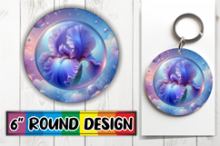 Cozy Keychain Round Design, 3D Flower Product Image 1