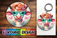 Playful Circle Keychain Sublimation, Valentines Product Image 1