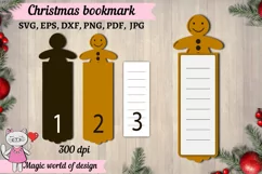 Christmas Bookmark SVG, LayeredS anta Claus gingerbread Product Image 4
