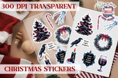 Christmas Sticker Sheet Gothic Dark Winter Holiday PNG Product Image 1