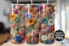 Beautiful Mixed Colorful Flowers - Tumbler PNG Design Product Image 1
