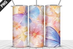 3D Butterfly 20 oz Tumbler Design| Butterfly Flower Tumbler Product Image 4