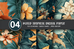 Muted Tropical Digital Paper Product Image 1