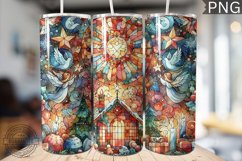 Watercolor Christmas Tumbler Wrap - High Quality 300 Dpi Product Image 1