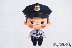 Watercolor Cute Police Clipart PNG Product Image 1