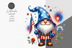 Patriotic clipart, Gnome clipart, America sublimation Product Image 1