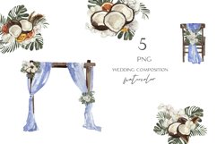 Watercolor nautical wedding set PNG Product Image 1