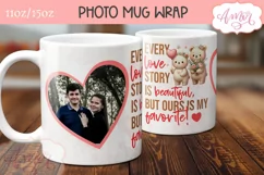 Cute Valentines Photo Mug Wrap template PNG for Sublimation Product Image 3