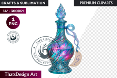 Magical Potion Bottles PNG, Fantasy Witchcraft Clipart witch Product Image 1