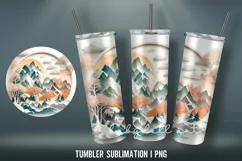 3D Tumbler Wrap Sublimation Designs | PNG 3D Winter Product Image 4