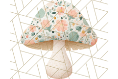 Dreamy Patterned Mushroom Clipart PNG, Forest Elements Png Product Image 3