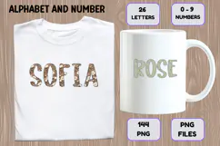 Cottage Floral Alphabet PNG Letters & Numbers 300DPI Product Image 7