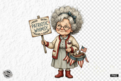 Whimsical Patriotic Grandma Clipart Product Image 1