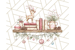 Christmas Book Clipart, Festive Reading PNG Illustrations Product Image 3