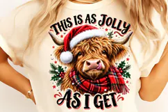 This Is As Jolly As I Get PNG, Funny Christmas PNG, Cow PNG Product Image 2
