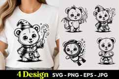 Cute Panda Character SVG PNG Product Image 1