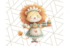 Cozy Safari Baking Animals PNG, Cute Jungle Kitchen Art Product Image 3