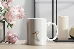Cute Egret bird Bird Baby Watercolor Handmade illus Product Image 2