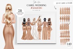 Camel Wedding Clipart, Brown Bridesmaids Product Image 1