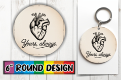 Bright Ornaments Round Sublimation PNG, Heart Quote Product Image 1