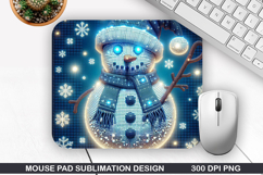 Snowman Mouse Pad Sublimation, Christmas Mouse Pad PNG Product Image 1